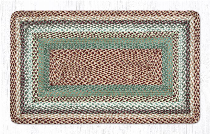 Buttermilk/Cranberry Rectangular Braided Rug 27"x45" Thumbnail