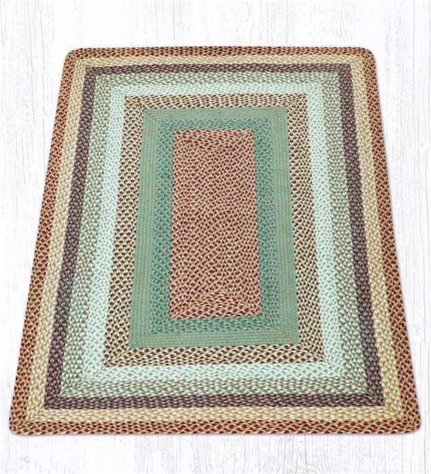 Buttermilk/Cranberry Rectangular Braided Rug 2'x8' Thumbnail