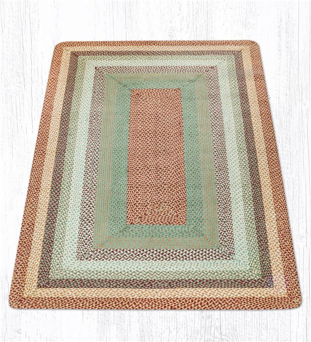 Buttermilk/Cranberry Rectangular Braided Rug 4'x6' Thumbnail