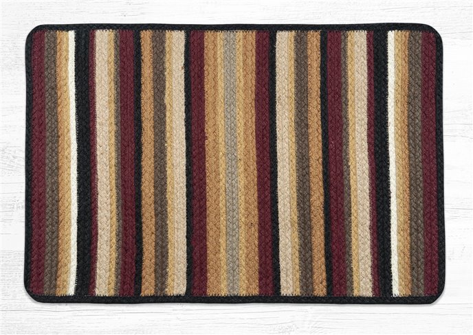 Burgundy/Black/Golden Rod Rectangular Braided Rug 27"x45" Thumbnail