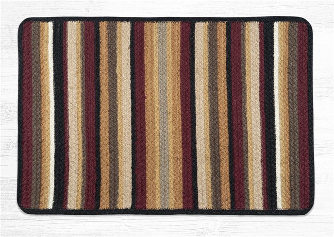 Burgundy/Black/Golden Rod Rectangular Braided Rug 20"x30" Thumbnail