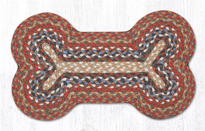 Honey/Vanilla/Ginger Medium Braided Dog Bone Shaped Rug 13"x22" Thumbnail