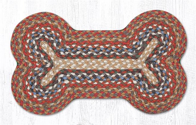 Honey/Vanilla/Ginger Medium Braided Dog Bone Shaped Rug 13"x22" Thumbnail