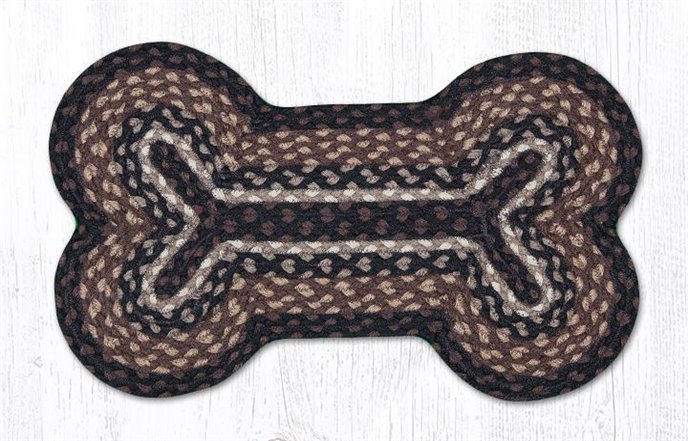 Mocha/Frappuccino Medium Braided Dog Bone Shaped Rug 13"x22" Thumbnail