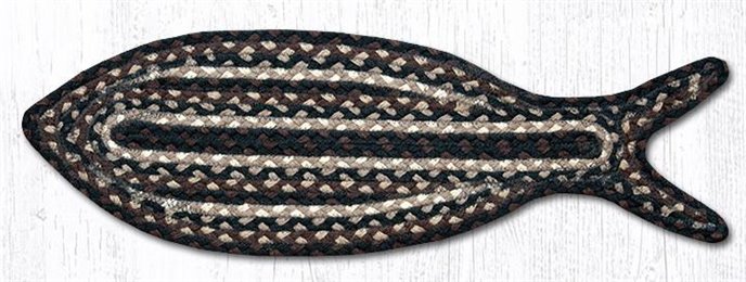 Mocha/Frappuccino Braided Fish Shaped Rug 9"x26" Thumbnail