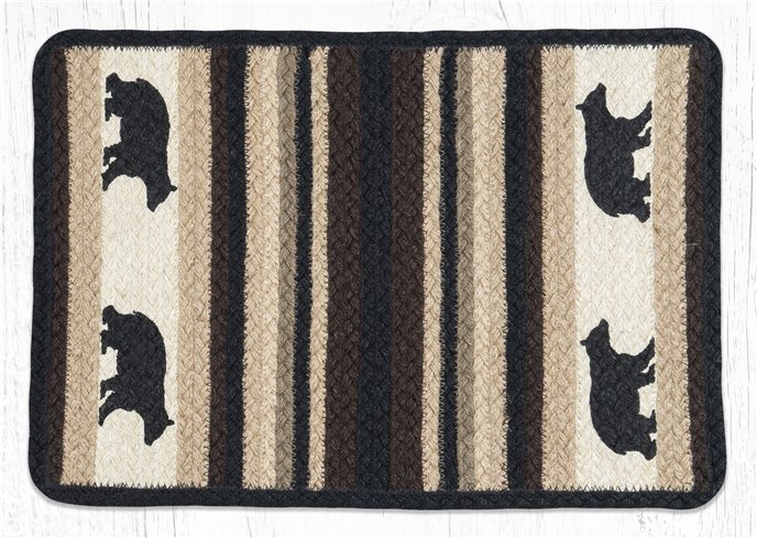 Cabin Bear Rectangular Printed Braided Placemat 13"x19" Thumbnail