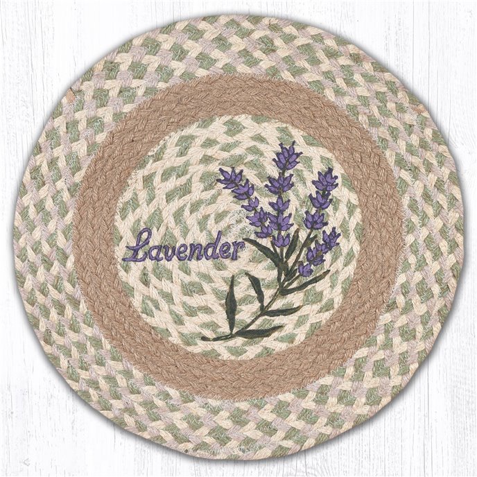 Lavender Printed Round Braided Placemat 15"x15" Thumbnail
