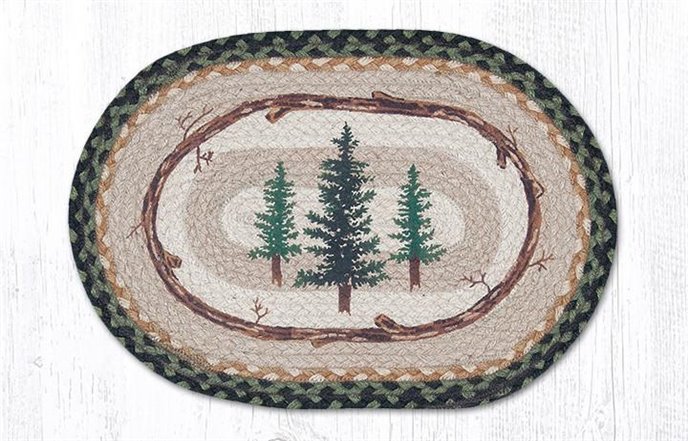 Tall Timbers Oval Braided Placemat 13"x19" Thumbnail