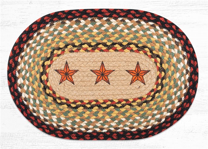 Barn Stars Oval Braided Placemat 13"x19" Thumbnail