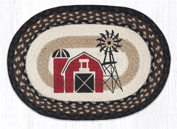 Windmill Oval Braided Placemat 13"x19" Thumbnail