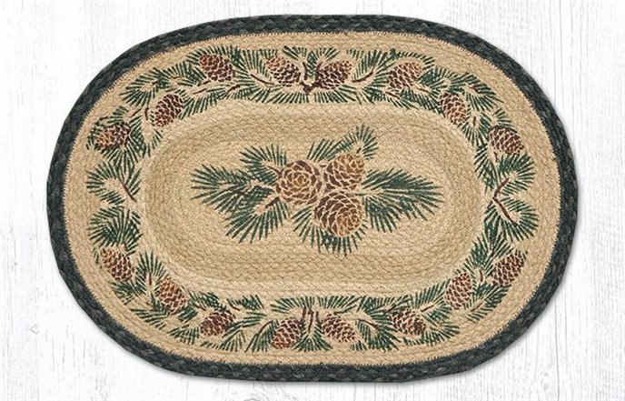 Pinecone Oval Braided Placemat 13"x19" Thumbnail