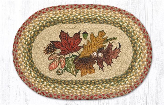 Autumn Leaves Oval Braided Placemat 13"x19" Thumbnail