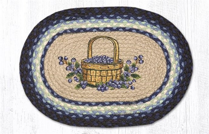 Blueberry Basket Oval Braided Placemat 13"x19" Thumbnail