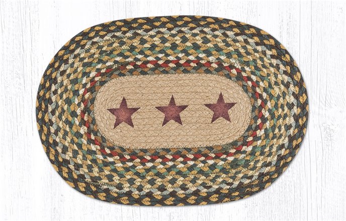 Gold Stars Oval Braided Placemat 13"x19" Thumbnail
