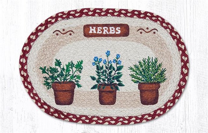 Herbs Oval Braided Placemat 13"x19" Thumbnail