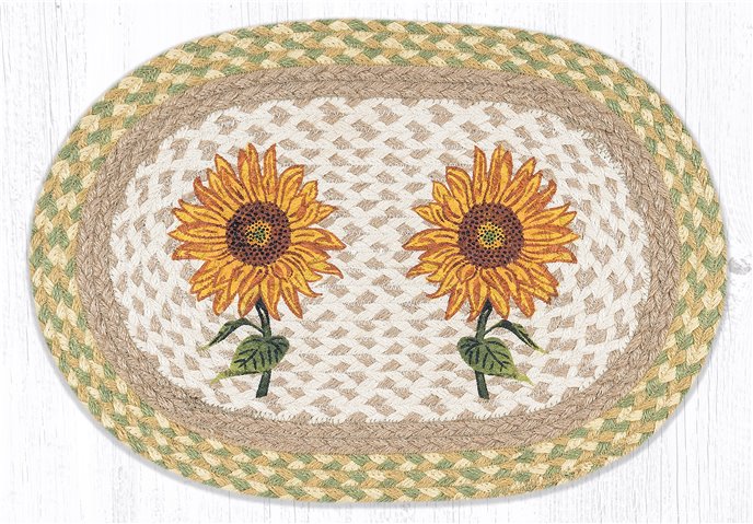 Sunflowers Oval Braided Placemat 13"x19" Thumbnail