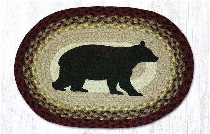 Cabin Bear Oval Braided Placemat 13"x19" Thumbnail