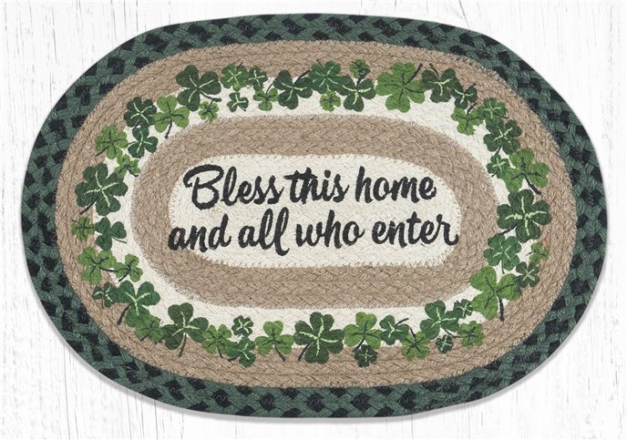 Bless this Home Oval Braided Placemat 13"x19" Thumbnail