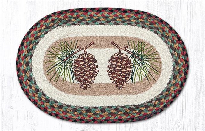 Pinecone Oval Braided Placemat 13"x19" Thumbnail