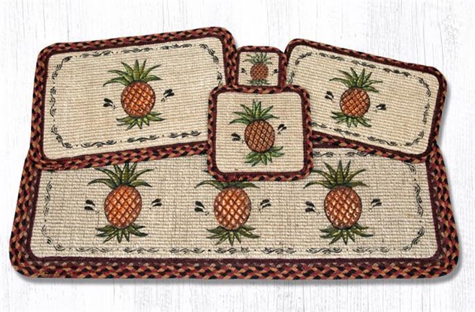 Pineapple Wicker Weave Braided Placemat 13"x19" Thumbnail