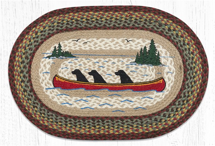 Labs in Canoe Oval Braided Rug 20"x30" Thumbnail