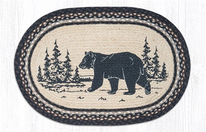 Bear Silhouette Oval Braided Rug 20"x30" Thumbnail