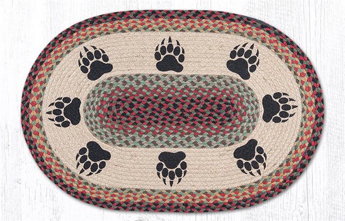 Bear Paw Oval Braided Rug 20"x30" Thumbnail