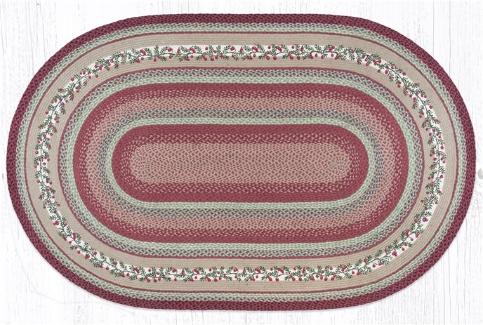 Cranberries Oval Braided Rug 5'x8' Thumbnail