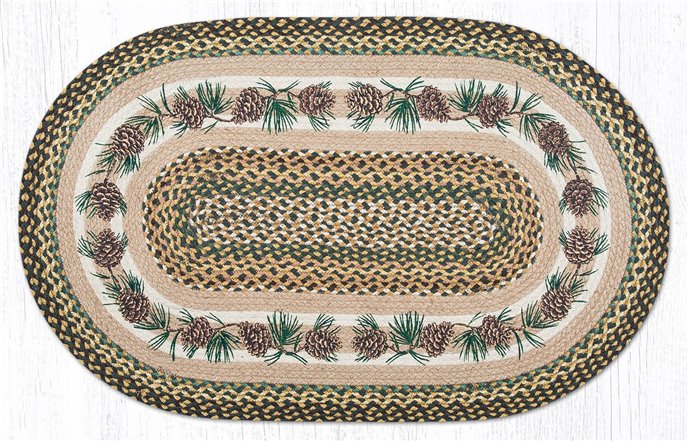 Needles & Cones Oval Braided Rug 27"x45" Thumbnail
