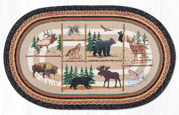 Lodge Animals Oval Braided Rug 27"x45" Thumbnail