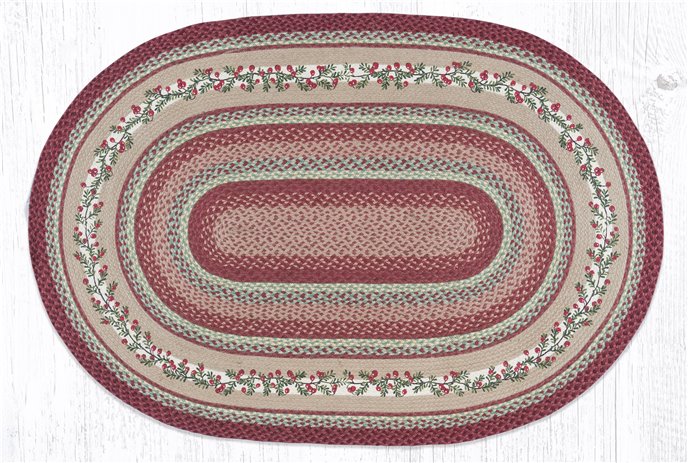 Cranberries Oval Braided Rug 4'x6' Thumbnail