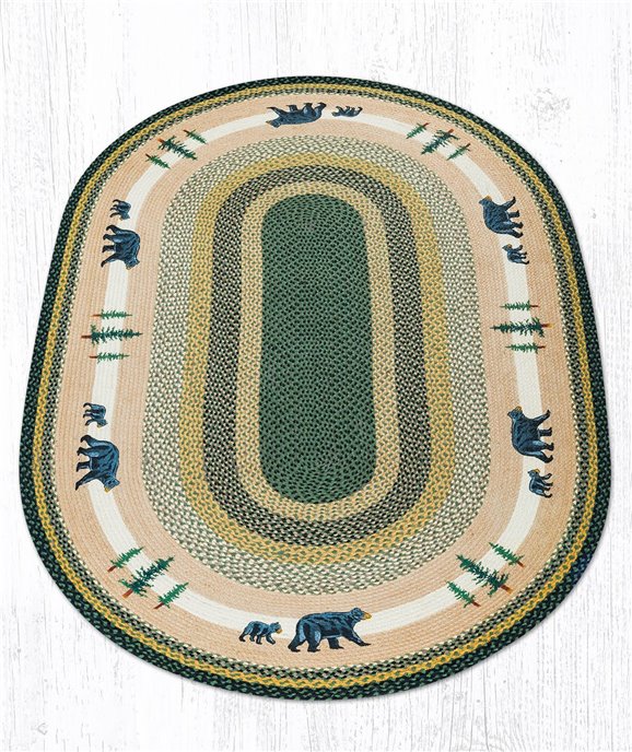 Bear Timbers Oval Braided Rug 3'x5' Thumbnail