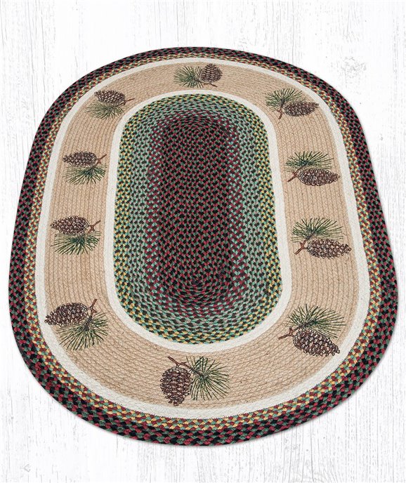 Pinecone Oval Braided Rug 3'x5' Thumbnail