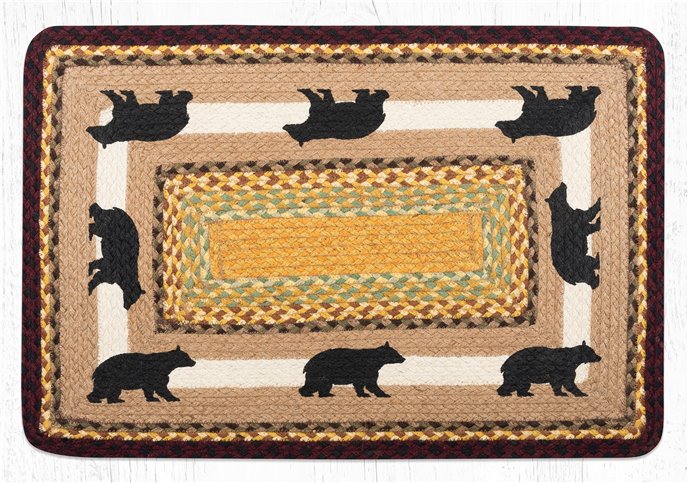Cabin Bear 2 Rectangular Braided Rug 20"x30" Thumbnail
