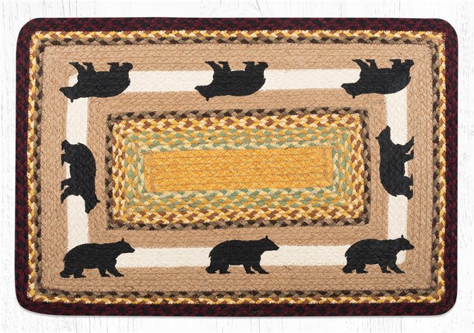 Cabin Bear 2 Rectangular Braided Rug 20"x30" Thumbnail