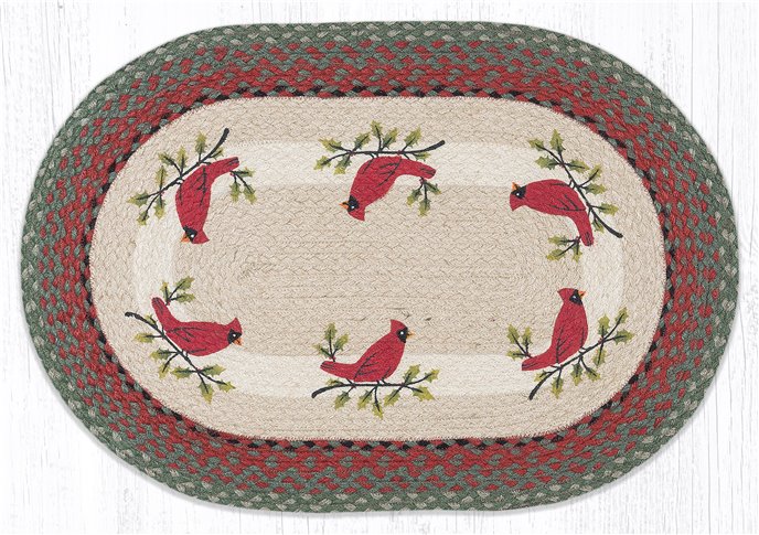 Holly Cardinal Oval Braided Rug 20"x30" Thumbnail