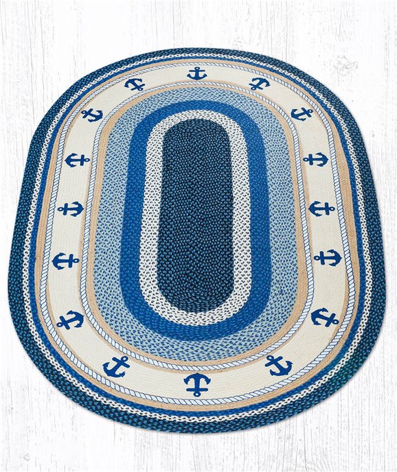 Anchor Oval Braided Rug 5'x8' Thumbnail