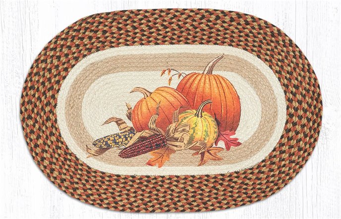 Joyful Harvest Oval Braided Rug 20"x30" Thumbnail