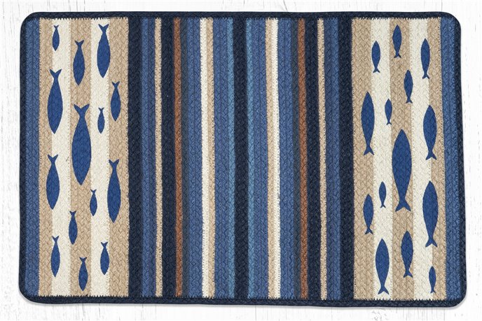 Fish Rectangular Braided Rug 20"x30" Thumbnail