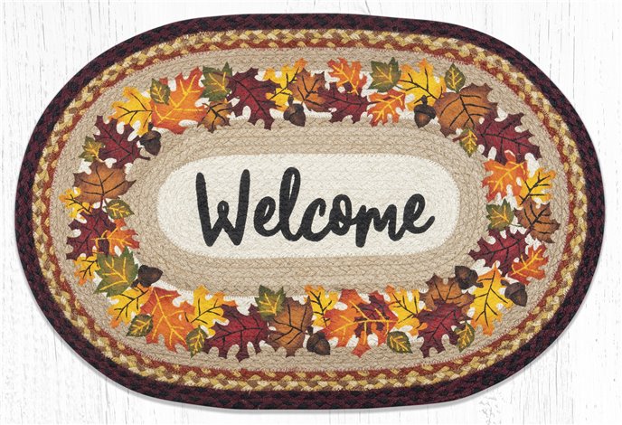 Autumn Welcome Oval Braided Rug 20"x30" Thumbnail