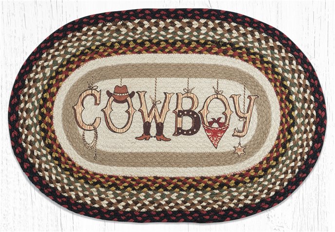 Cowboy Oval Braided Rug 20"x30" Thumbnail