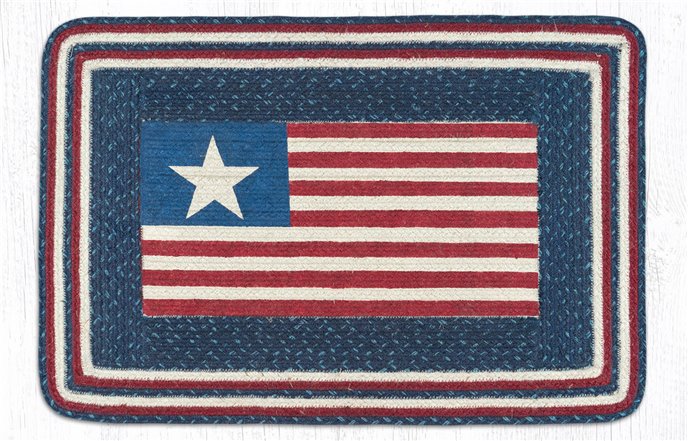 American Flag Rectangular Braided Rug 20"x30" Thumbnail