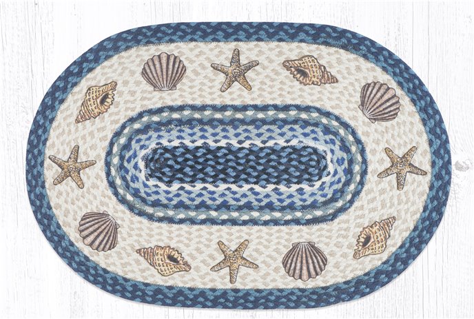 Shells Oval Braided Rug 20"x30" Thumbnail