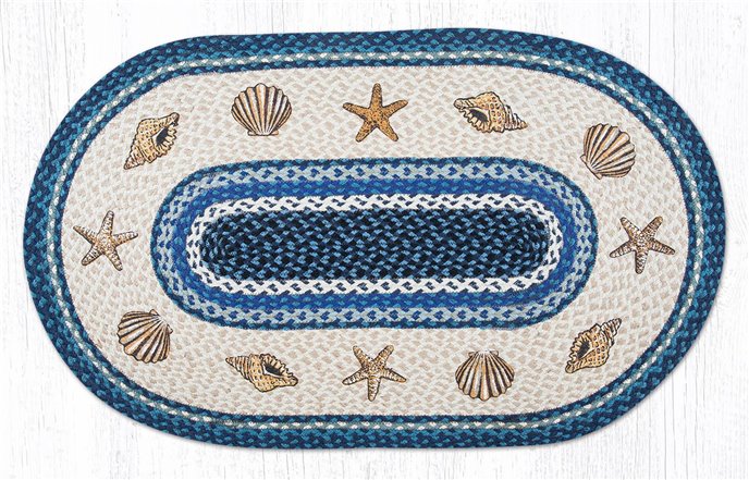 Shells Oval Braided Rug 27"x45" Thumbnail