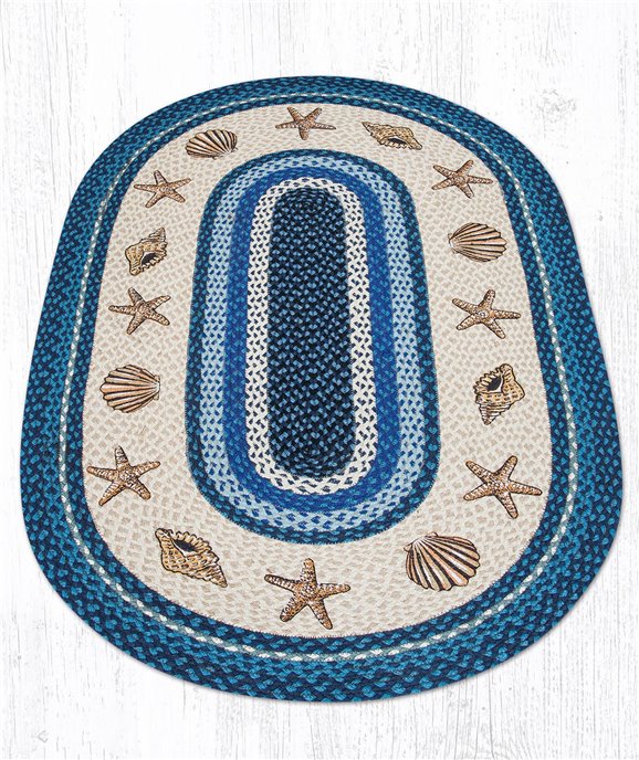 Shells Oval Braided Rug 3'x5' Thumbnail