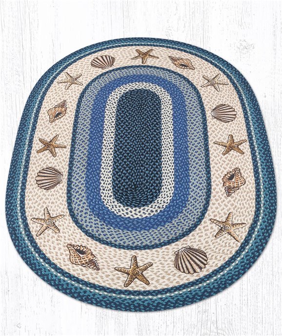 Shells Oval Braided Rug 4'x6' Thumbnail