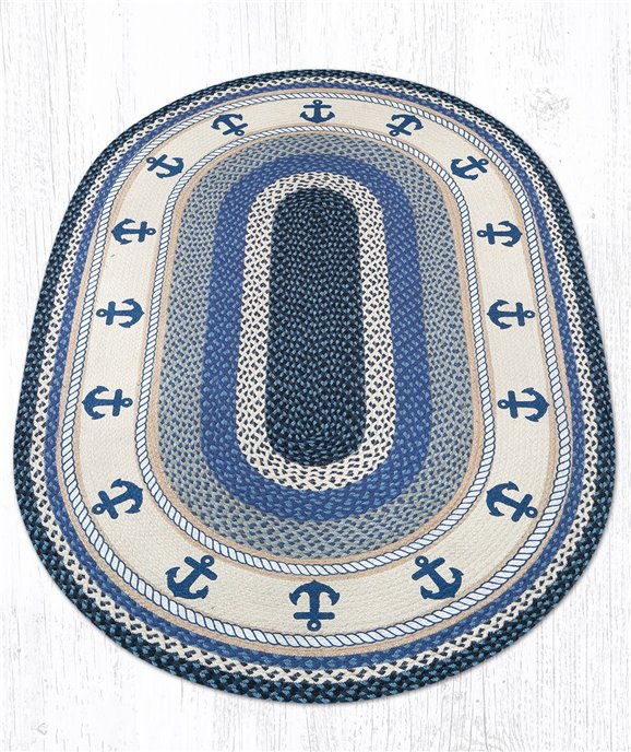 Anchor Oval Braided Rug 4'x6' Thumbnail