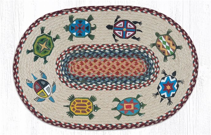 Turtles Oval Braided Rug 20"x30" Thumbnail