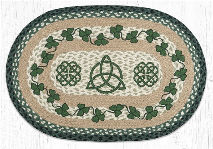 Irish Shamrock Oval Braided Rug 20"x30" Thumbnail