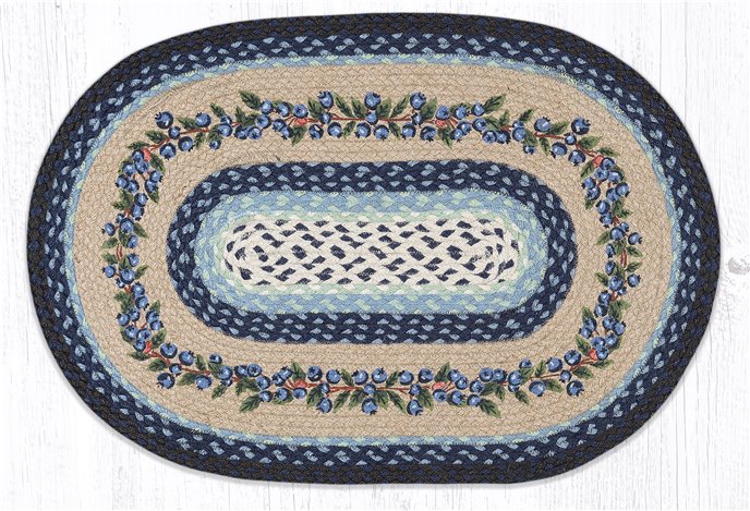 Blueberry Vine Oval Braided Rug 20"x30" Thumbnail